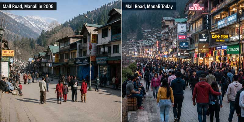Manali Mall Road 20 Years Ago Pic