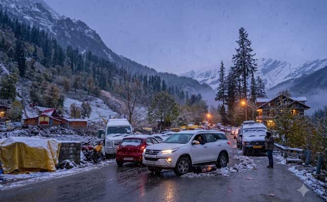 Parking near Solang Valley Manali