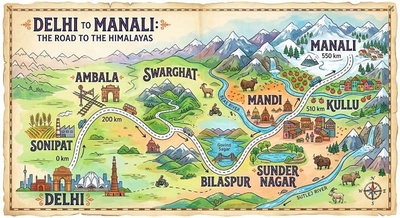 Manali Route Map