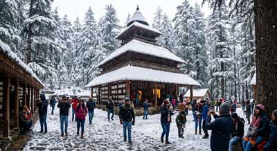 Hadimba Temple Manali in Snow