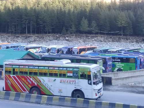 Manali Bus Stand View from Highway
