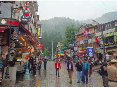 Manali Mall Road Pic in Rain